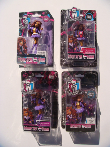 MONSTER HIGH CLAWDEEN WOLF 4 VON 5 GRUSELIG NIEDLICHE FIGUREN / 2 SELTENE SCHLÜSSELANHÄNGER