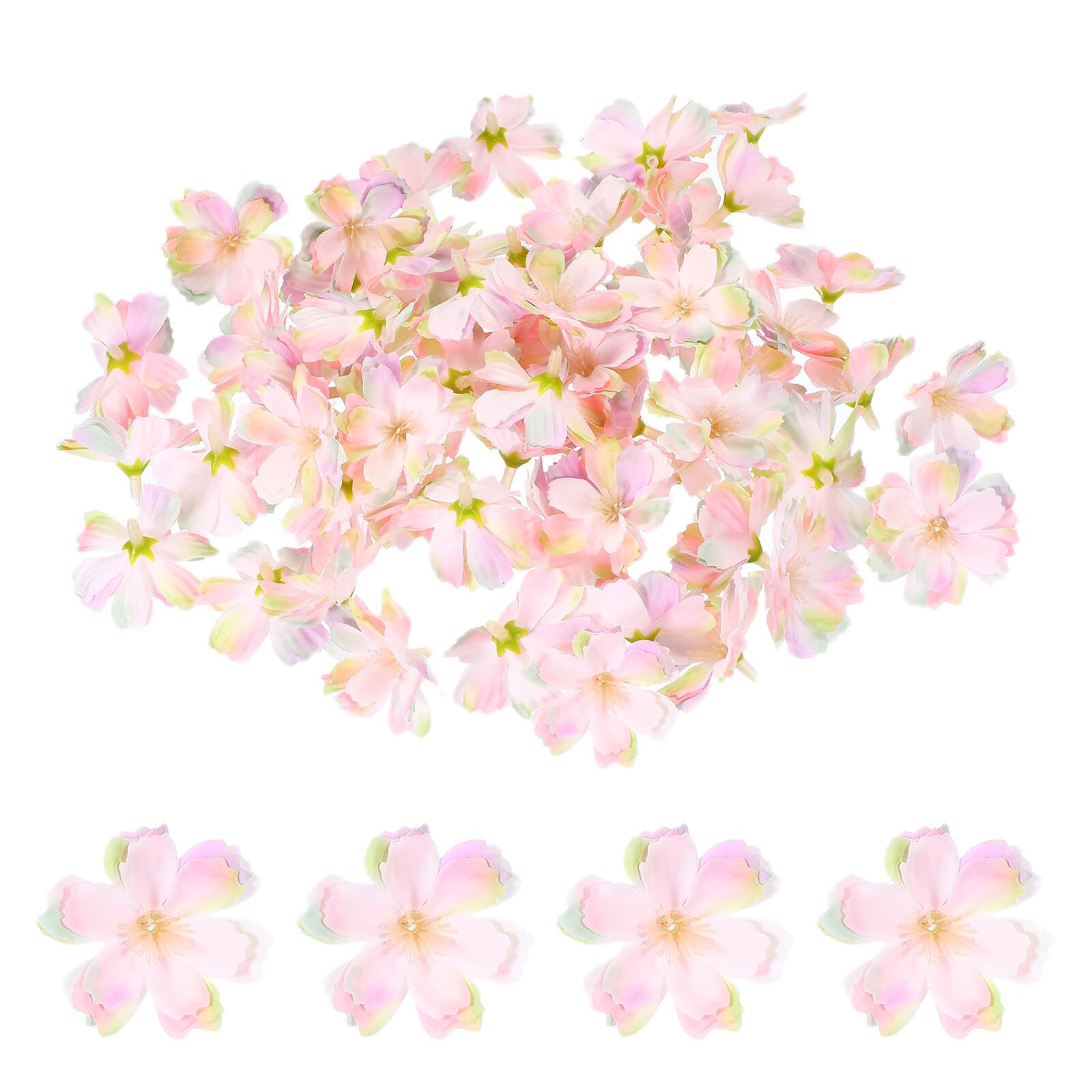 100 Pcs Fake Silk Flower Heads 1.6 Inch Artificial Cherry Blossom Faux ...