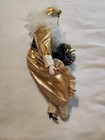 Vintage Harlequin Clown Mardi Gras Jester Porcelain Doll with White Feathers 16" — photo 5