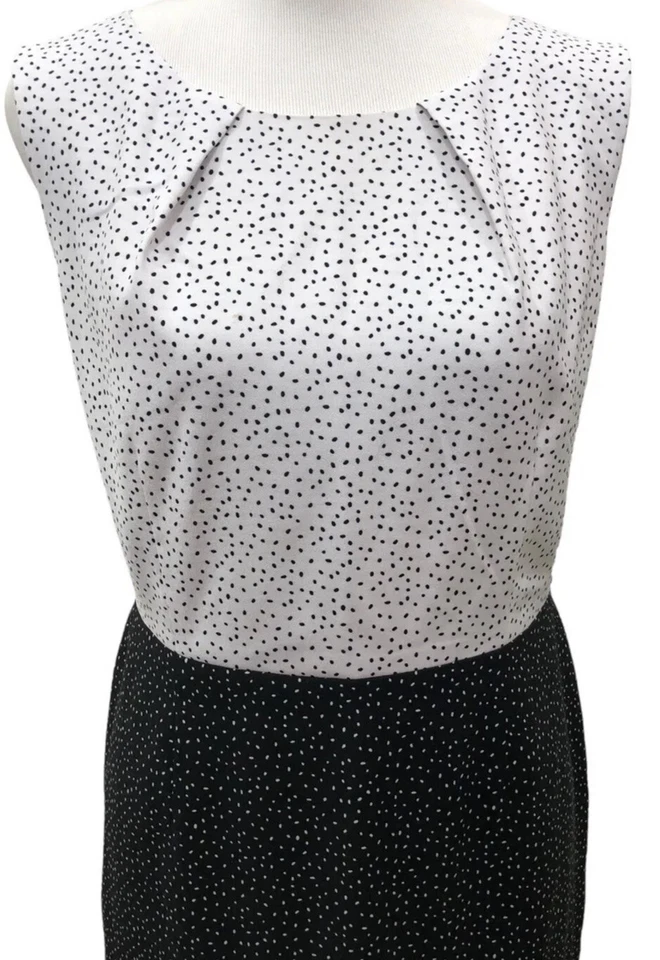Vestido vaina Kasper para mujer 14 lunares clásico sin forrado de hierro Foto 3 de 4