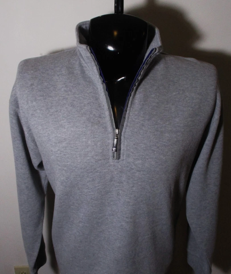 ORVIS Gray Long Sleeve 1/2 Zip Sweatshirt Jersey Size M - Image 2 of 4
