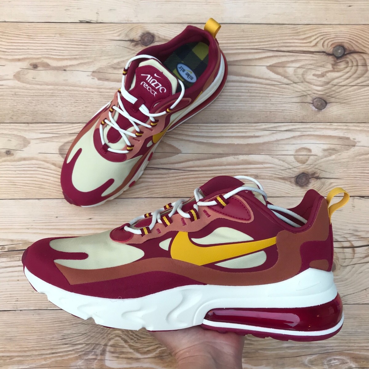 270 Womens Athletic Shoes Air Max 270 React White Beige Nike Air