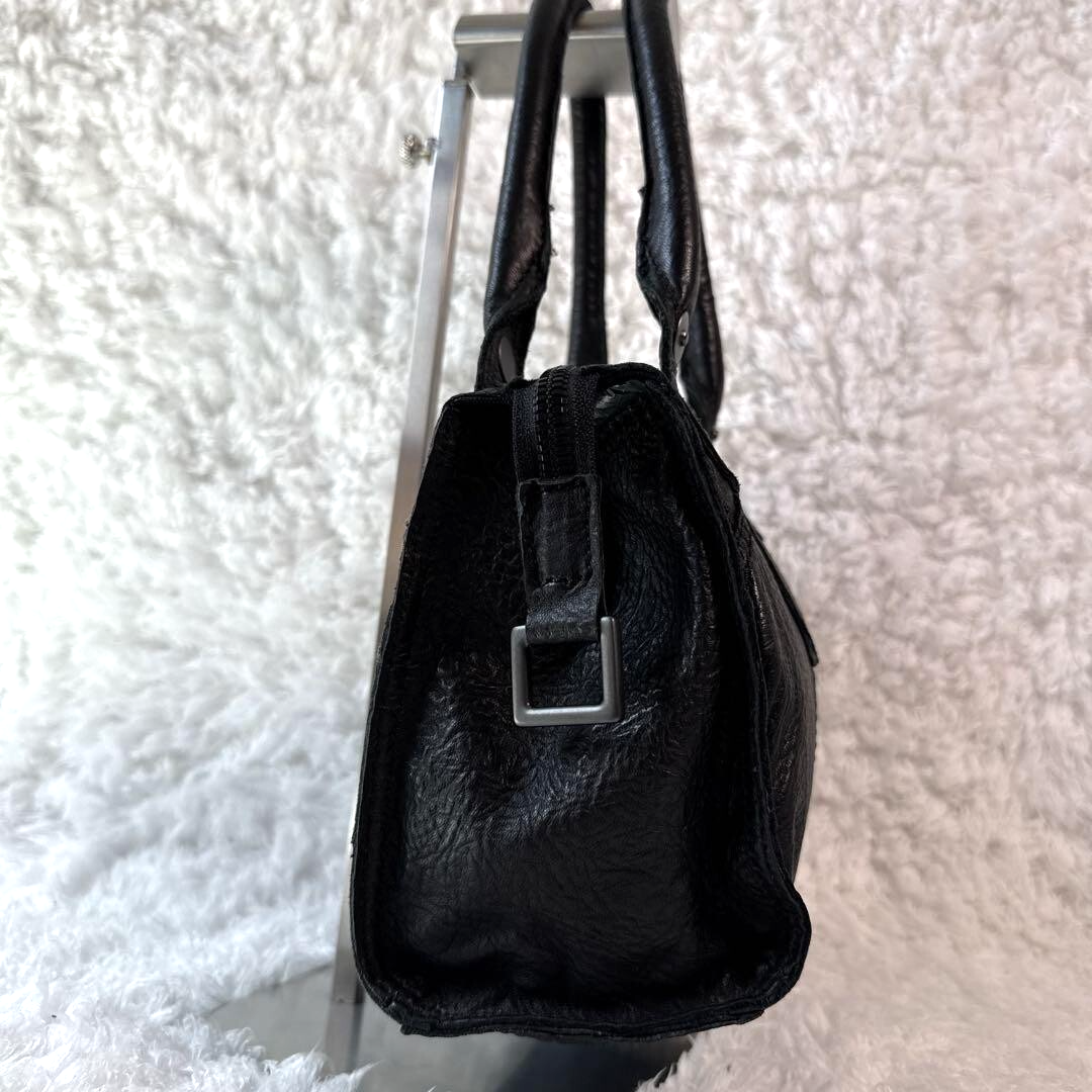 【美品】 DIESEL ディーゼル ハンドバッグ レザー ブラック Y2K DIESEL All-Leather Mini Handbag Black Y2K Turn Lock Bag