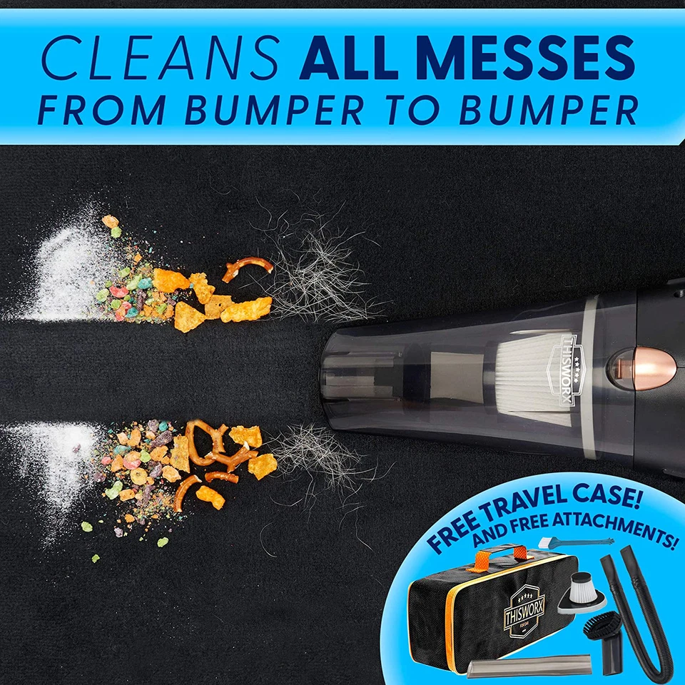 THISWORX Car Vacuum Cleaner - Portable, High Power, Handheld Vacuums w/ 3 Attach - Image 2 of 4