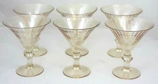 Golden Luster by Noble Excellence Martini Glasses 5 3/4" Set Of 6 Amber Optic