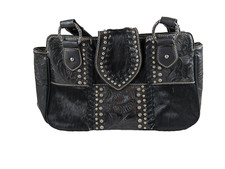 Trinity Ranch Black Leather/cowhide  Concealed Carry Purse  New - Free Shipping