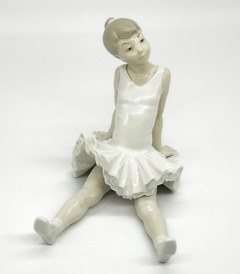 NAO by Lladro Ballet Dancer Ballerina Porcelain Girl Figurine Sitting Seated