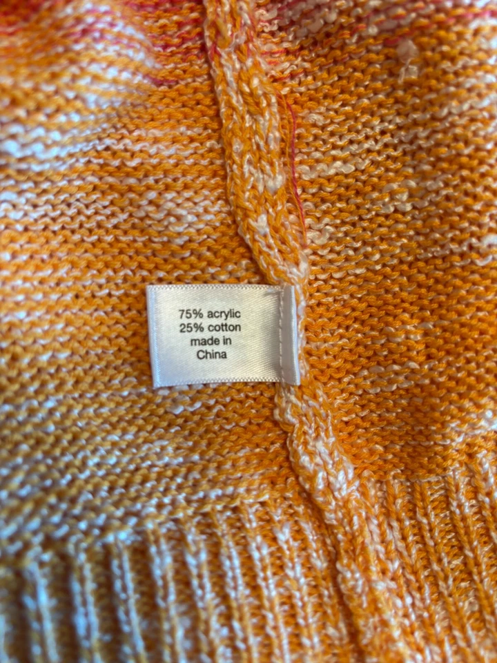 Кардиган женский Lane Bryant оранжевый/розовый/белый с коротким рукавом размер 18-20 - Изображение 3 из 4