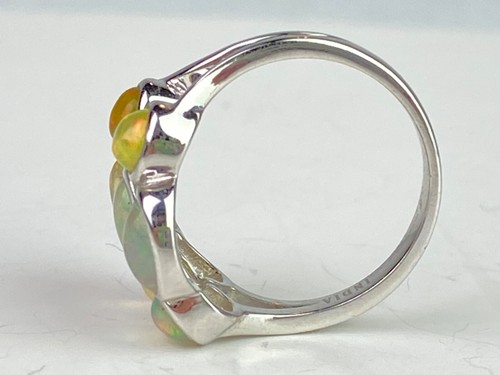 KH Sterling Silver & Ethiopian Fire Opal Ring - Size 6 / 3.2g - Picture 10 of 14