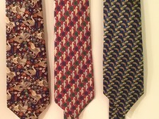 BURBERRYS CLASSIC SILK TIES,TOUCANS,SEAHORSES,BIRDS