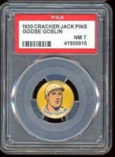 1930 Cracker Jack Pins Baseball Goose Goslin PSA 7