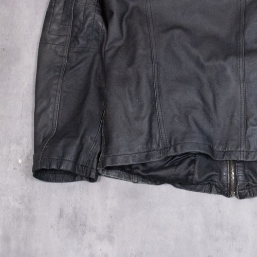 Vintage VTG 1990s Daniers Black Cafe Harriton Distressed Oversize Black Leather - Picture 10 of 10