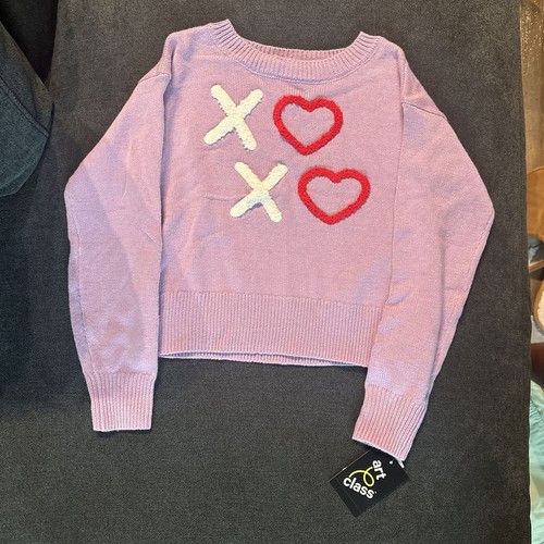 Brushed Violet Pullover Fuzzy Knit Sweater, Girls Size S (6-6X)