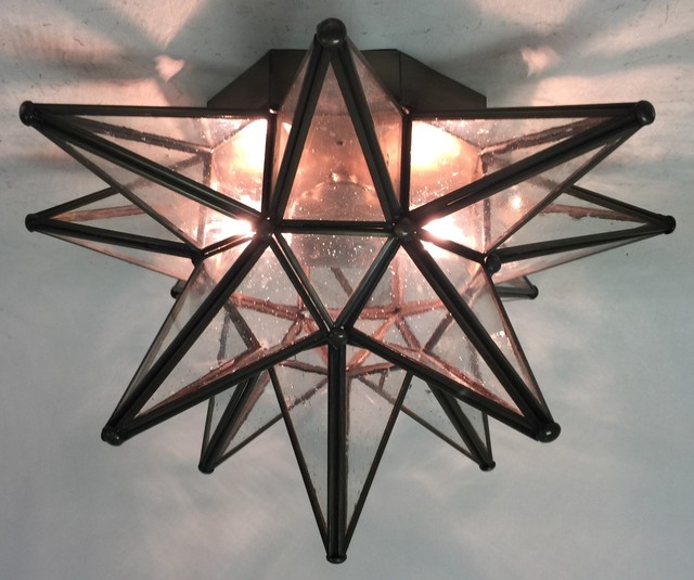 Moravian Star Ceiling Light Wall Sconce 15 Glass Hand Crafted
