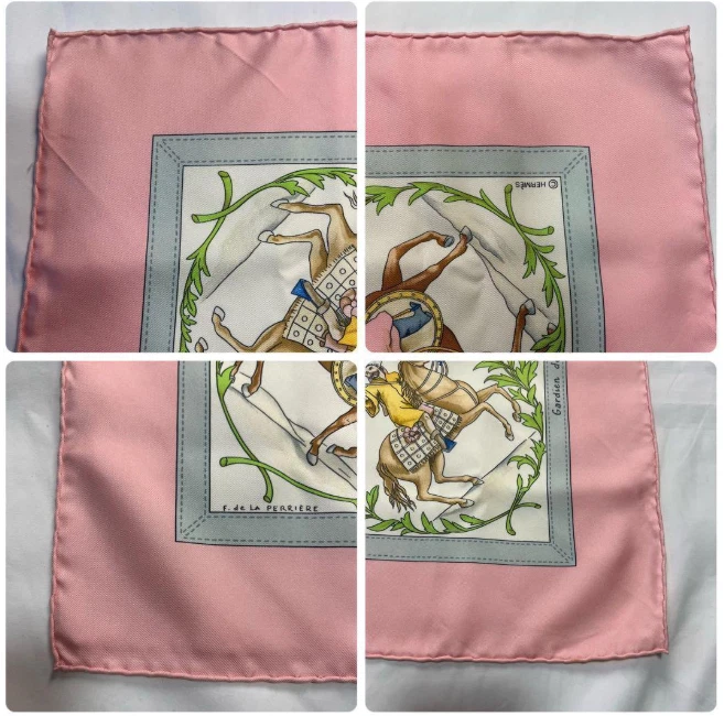 HERMES Carre 90 костюмы ГРАЖДАНСКИЕ ДЕЙСТВИЯ шелковый шарф розовый Японии [б/у] - Изображение 3 из 4