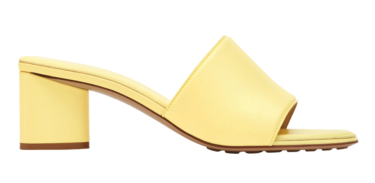 Bottega Veneta Band Lemonade Yellow Leather Sandal Backless Mule