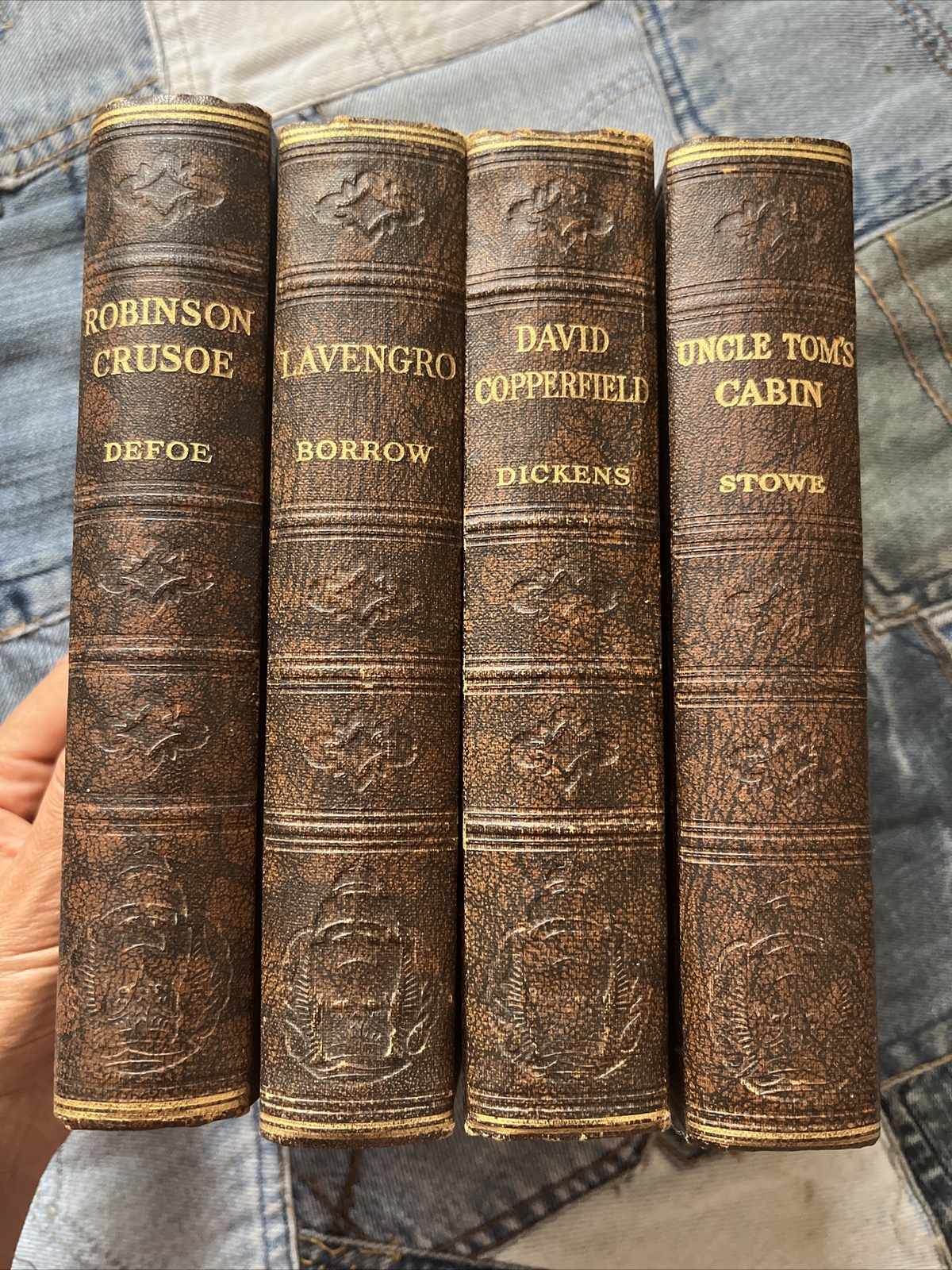 4 Vintage Oldham's Press Classics: Dickens, Defoe, Borrow, Stowe 1930s