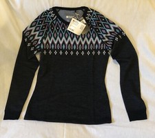 Fair isle Base layer Women  s Merino Wool Blend Top Size 8 by Mountain Warehouse.