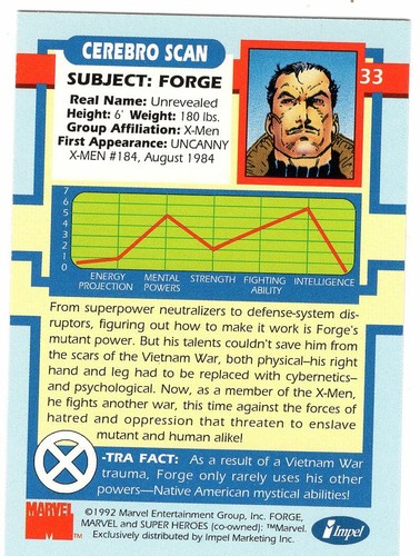 Impel Marvel X-Men Series 1 1992 Trading Cards, Single Cards, You Pick! - Picture 67 of 211