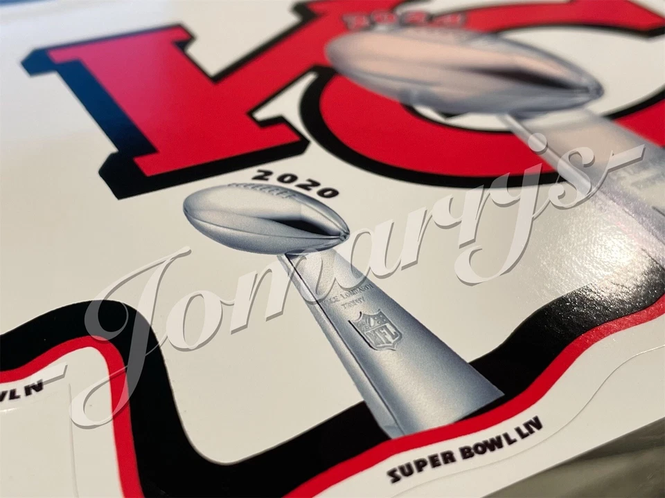 Calcomanía personalizada de los Kansas City Chiefs "Trofeos" 2024 Campeones NFL Super Bowl LVIII Foto 4 de 4
