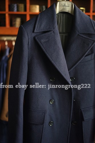 Thickened Polo Coat Vintage English Mid-length Woolen Coat For Men - Picture 5 of 8