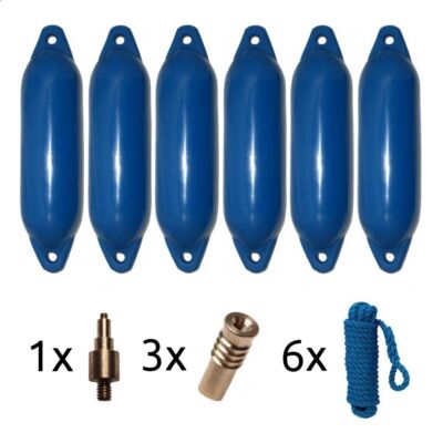 Komplettset 6 Stück Majoni Fender Bootsfender mit Zubehör