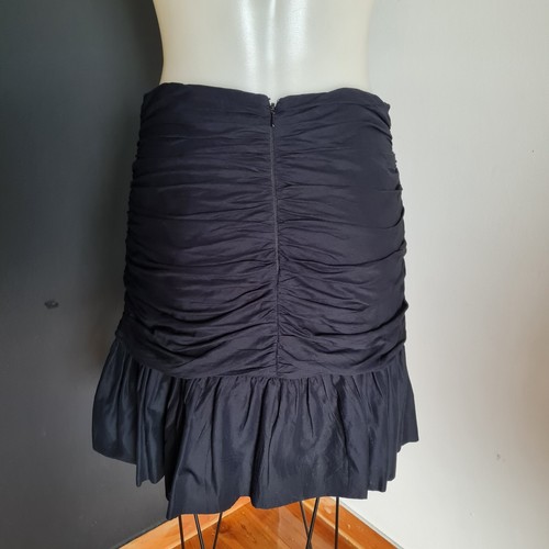 Women's size 12 'FRENCH CONNECTION' Gorgeous black ruched mini cotton skirt -EUC - Picture 3 of 5