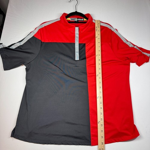 Jamie Sadock 1/4 Zip Top Gr. XL rot schwarz Colorblock Pickleball Tennis Active - Bild 7 von 12