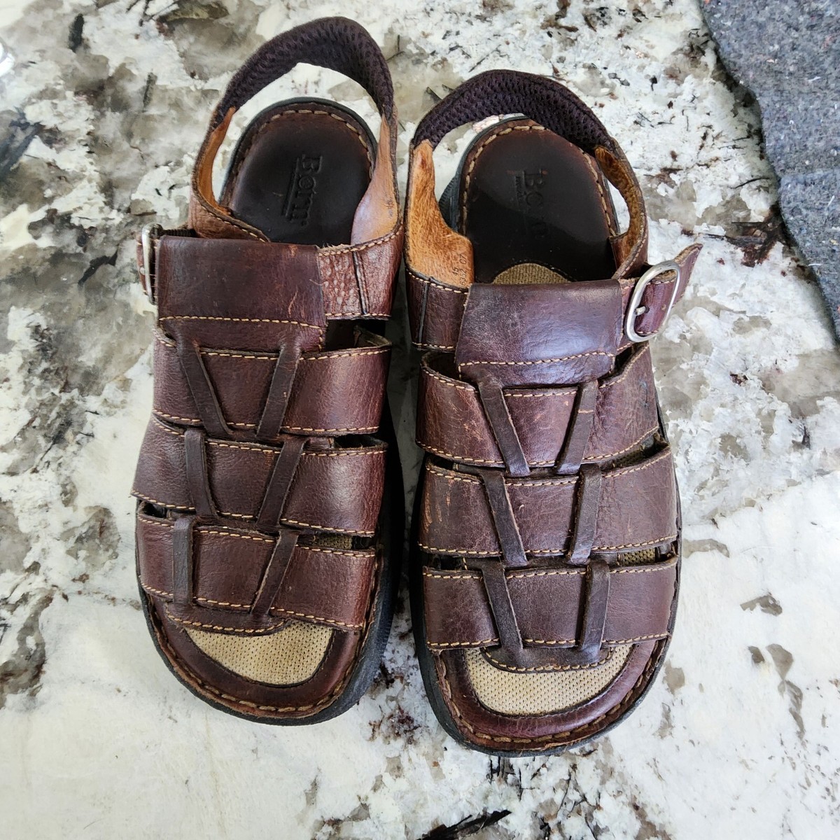 BORN Wichita Mens Size 12 Leather Fisherman Sandals Brown Buckle Strap Sandal Sales Born Wichita Sandals Pacific Crest Shoes  main image 4