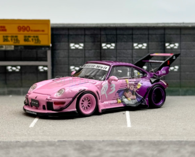 SW 1:64 Pink Dragon Ball RWB 993 911 Racing Sports Diecast Metal