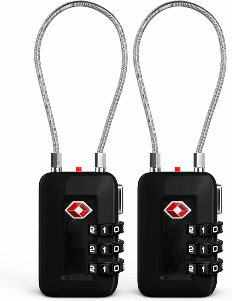 TSA Luggage Lock Holiday Travel Lock Digit Combination Black Color  (2 Pack) - Image 3 of 4