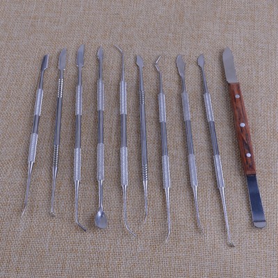 10×Dental Edelstahl Carving Werkzeug Zahnarzt Instrumente Teeth Cleaning Tools