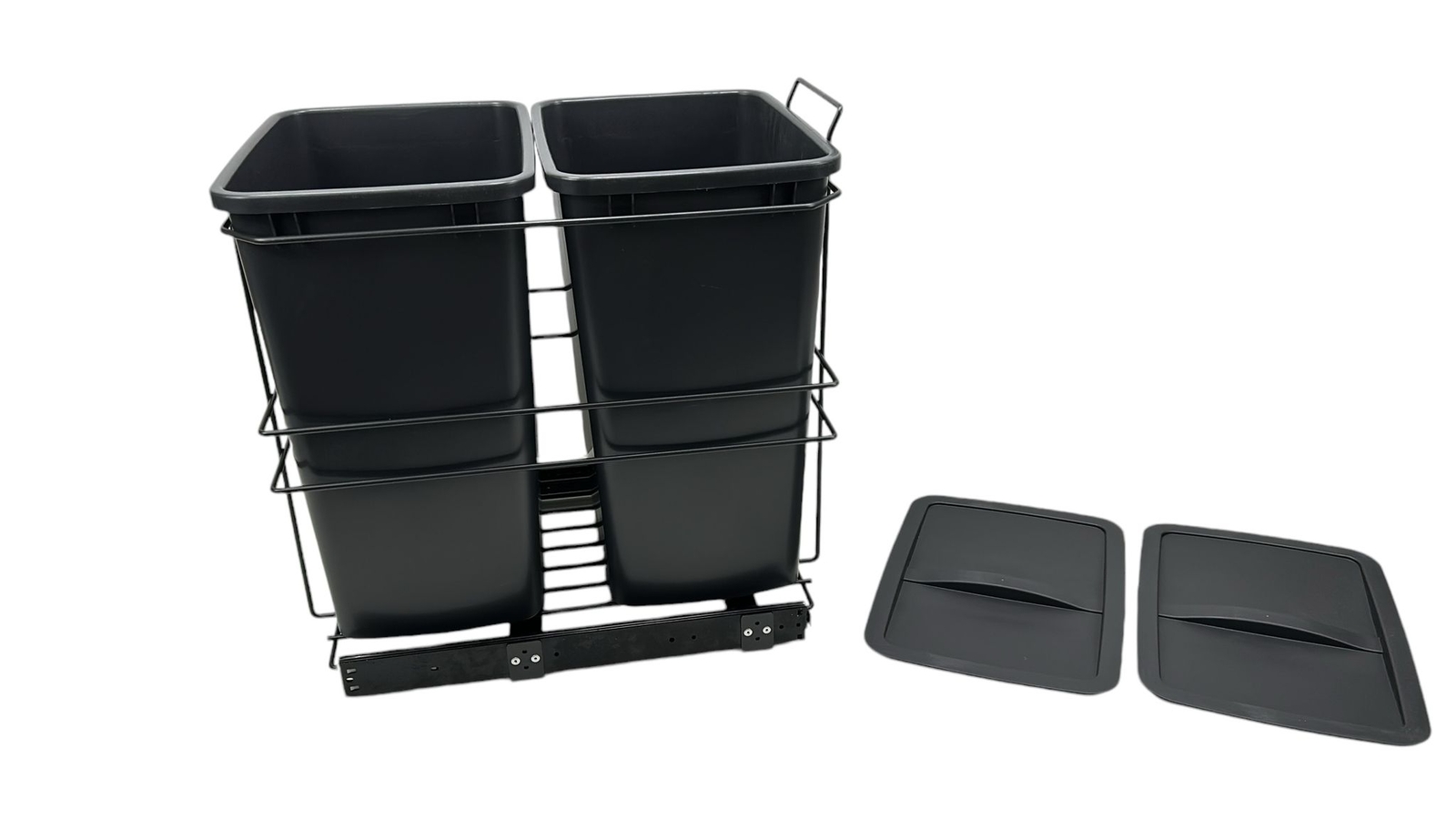 Emuca Mülleimer Recycling Behälter für die Küche 2 x 35 L Bodenbefestigung