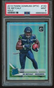 DK Metcalf 2019 Panini Donruss Optic Prizm Holo RC #163 PSA 9