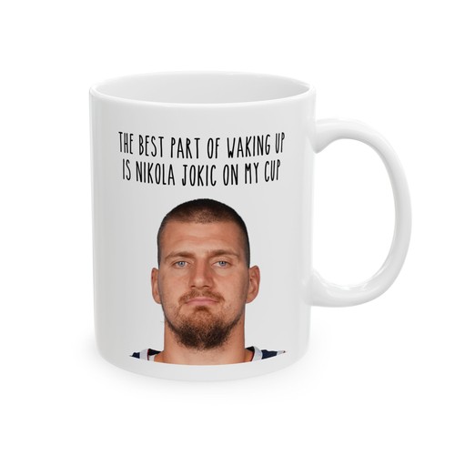 Nikola Jokic Coffee Mug (11oz, 15oz), Denver Nuggets Basketball Fan Gear