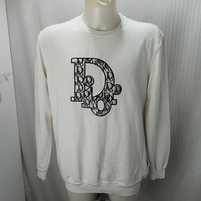 Artikel e6636 Christian Dior Herren Sweatshirt Gr. XL Weiß 100% Baumwolle, mit Codes