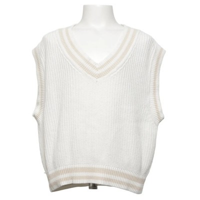 Lindex Kids, Pullunder, Größe: 134/140, Weiß/Beige, Acryl/Baumwolle #MeK