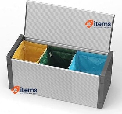 Adventa Aufbewahrungsbox Für Getrennt Kollektion IN PVC Und Pp Harz Grau Einfach