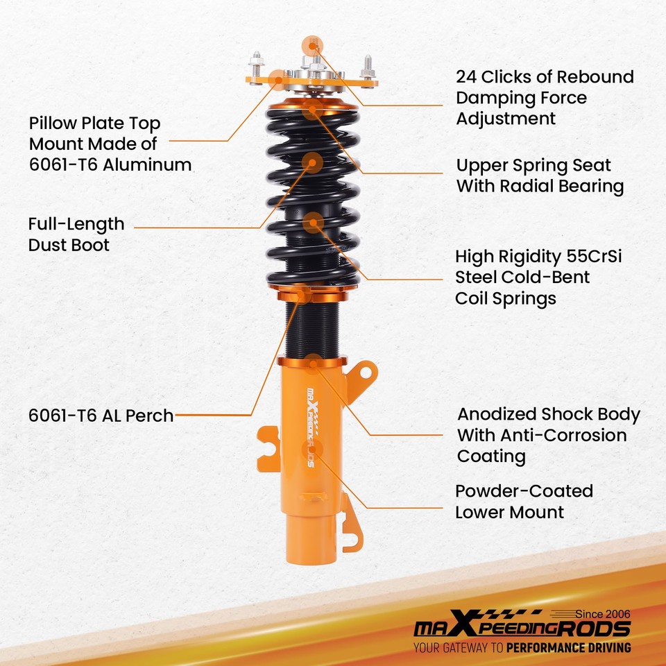 Coilover + Rear Camber Arms For Mini Cooper & Cooper S R50 / R52 / R53 ...