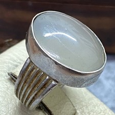 vintage islamic sterling silver mens ring with gray yemeni agate aqeeq stone 925