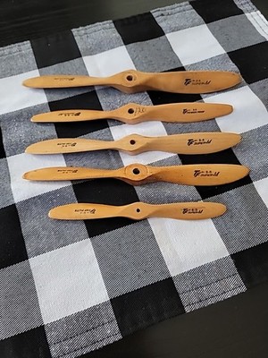Top Flight Super M Vtg RC Airplane Wood Propellers Lot Of 5