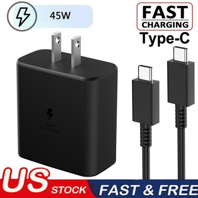 45w Type USB-C Super Fast Wall Charger &6FT Cable For Samsung Galaxy S23 S22 S21