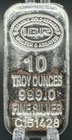 SEALED 10 OZ .999 FINE IGR SILVER BAR SERIAL NUMBERED W/COA