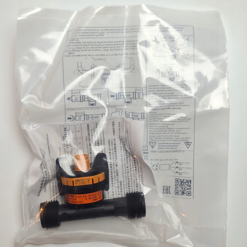 IFM SV4150 Vortex Flow Meter DN8 G1/2 0.9–15 L/min 4–20 mA 8–33 V DC IP65 - Image 4 of 4