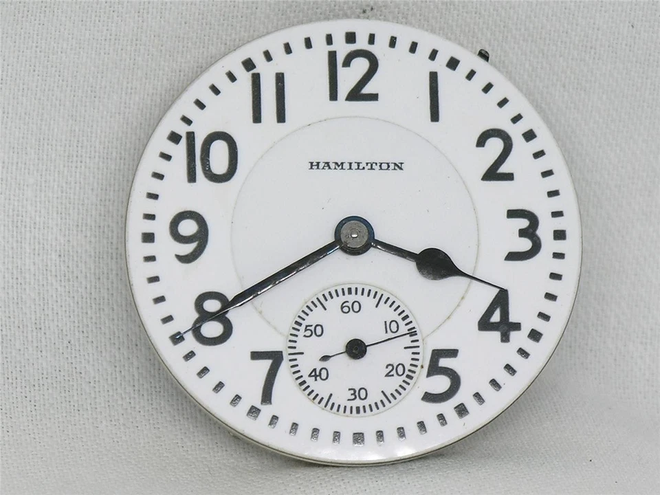 VINTAGE 16S HAMILTON 992 21 JEWEL RAILROAD POCKET WATCH MOV'T & DIAL, RUNNING! - Image 2 of 4