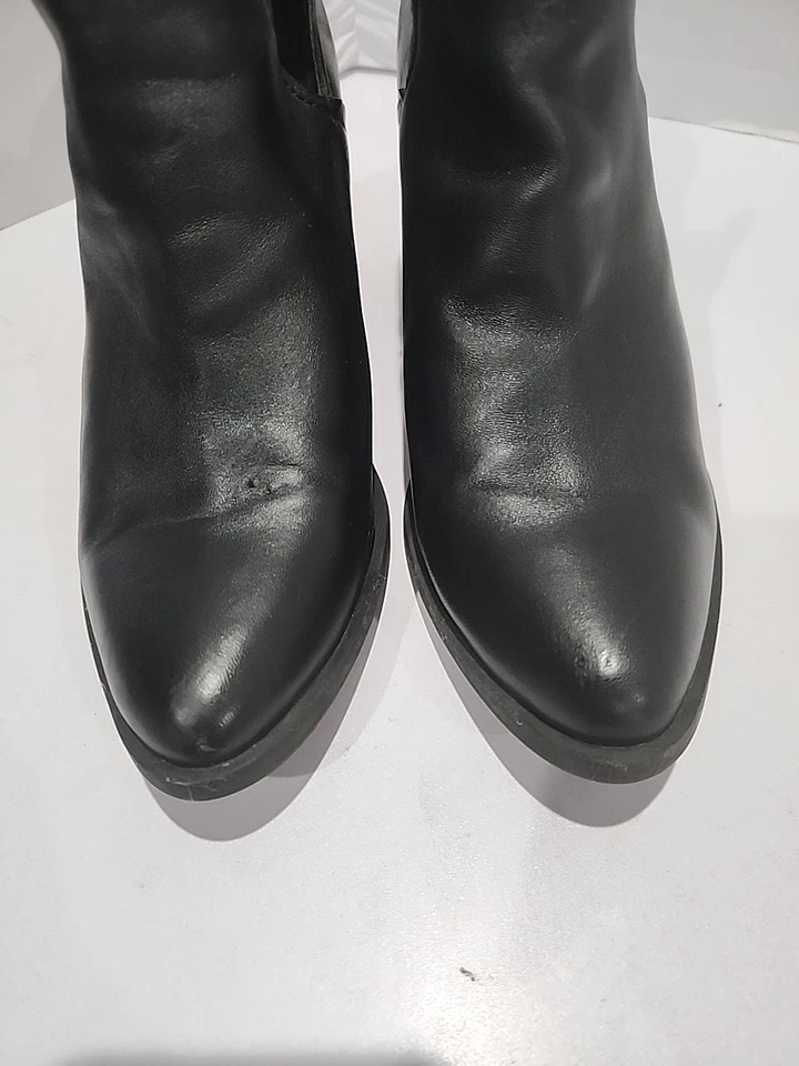 Steven Madden Leather Ankle Boots Womens Size 7M Petra Black - Image 4 of 4