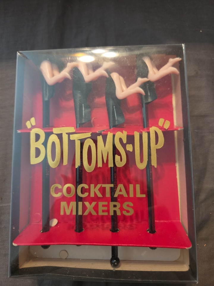 Kitschy 1970s novelty cocktail stirrers shaped like women's backsides — unabashedly retro party provocation that belongs on every boozy gift list.