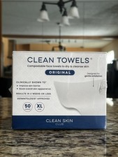Clean Skin Club Clean Towels XL Disposable Face Wash Cloths 50 ct.