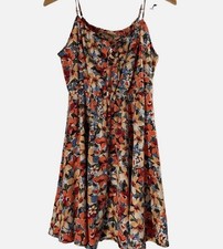 Shein dress Floral Tropical womens small hawaiin tie Front Cami Spaghetti Strap