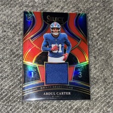 Panini Select Abdul Carter #DSM-ACR Giants Draft Memorabilia Prizm Rookie